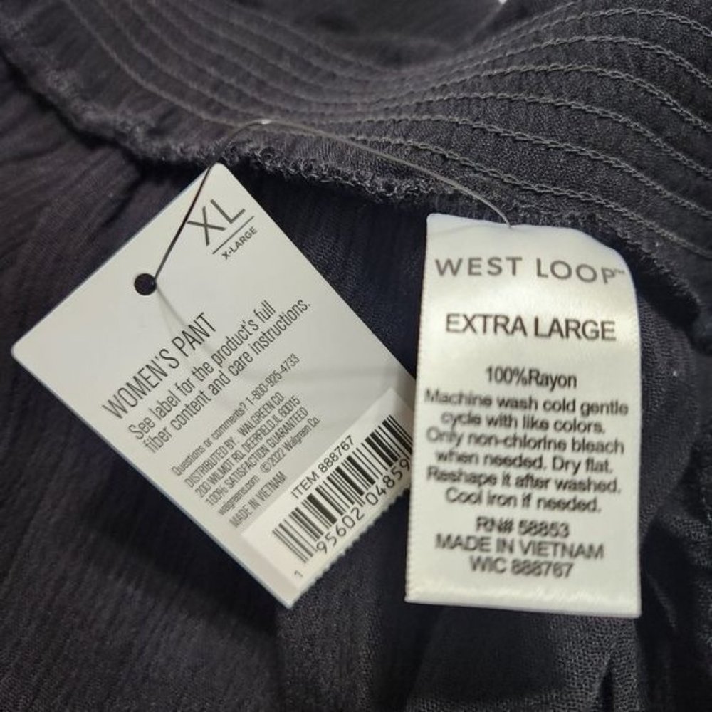West Loop Black Gauze Palazzo with Gauze Smocked Waistban Wide Leg Pants… - Picture 2 of 7
